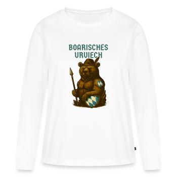 Bavarian Bear Bavarian Primordial Cattle - Women's Premium Organic Long Sleeve Shirt - white - Front - Julia (174cm)