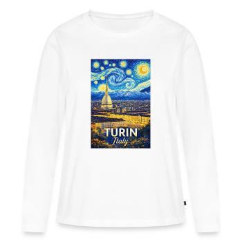 Turin, Italie. - T-shirt manches longues Premium bio Femme - blanc - Devant - Julia (174cm)
