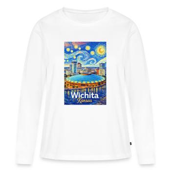 Wichita, Kansas - T-shirt manches longues Premium bio Femme - blanc - Devant - Julia (174cm)