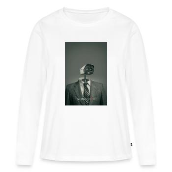 surveillance silencieuse, surveillance, surveillance, pratique Affiche minimale - T-shirt manches longues Premium bio Femme - blanc - Devant - Julia (174cm)