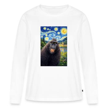 Nuit étoilée de Macaque - T-shirt manches longues Premium bio Femme - blanc - Devant - Julia (174cm)