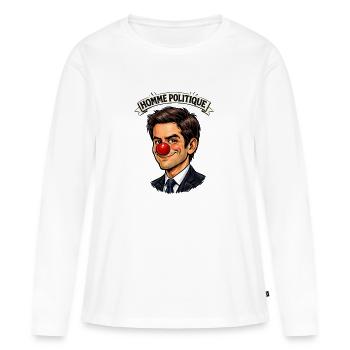 Homme politique menteur clown t-shirt couleur - T-shirt manches longues Premium bio Femme - blanc - Devant - Julia (174cm)