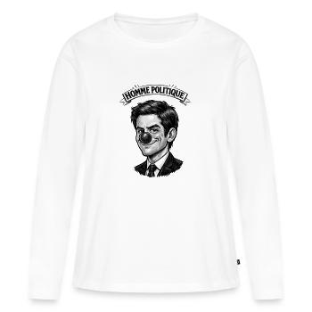 Homme politique menteur clown t-shirt blanc - T-shirt manches longues Premium bio Femme - blanc - Devant - Julia (174cm)