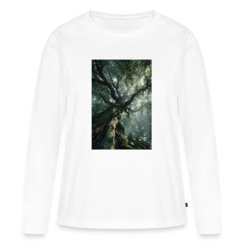 Uraltes Waldlicht - Frauen Premium Bio Langarmshirt - Weiß - Vorne - Julia (174cm)