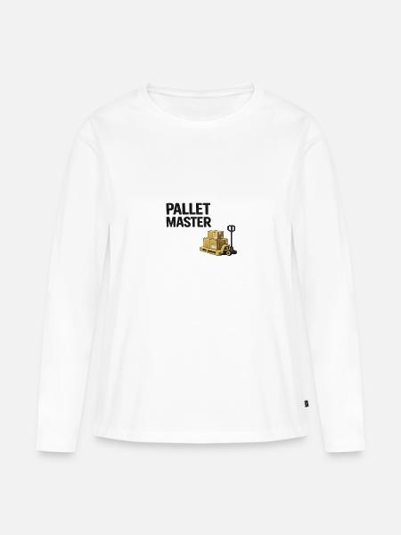 Palettenmeister: Lageraufzug - Frauen Premium Bio Langarmshirt - Weiß
