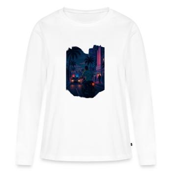80er Jahre Retro Game - Frauen Premium Bio Langarmshirt - Weiß - Vorne - Julia (174cm)