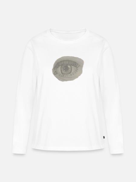 Realistische Auge Zeichnung - Bleistift - Frauen Premium Bio Langarmshirt - Weiß