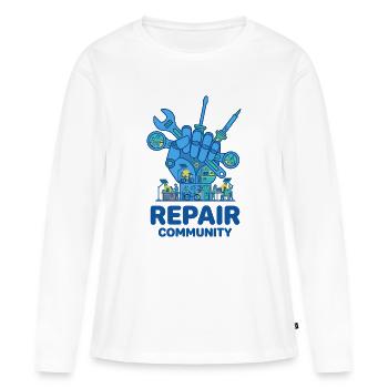 Repair Community Tool Culture - Women's Premium Organic Long Sleeve Shirt - white - Front - Julia (174cm)