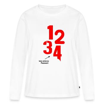 1 2 3 4 - Frauen Premium Bio Langarmshirt - Weiß - Vorne - Julia (174cm)