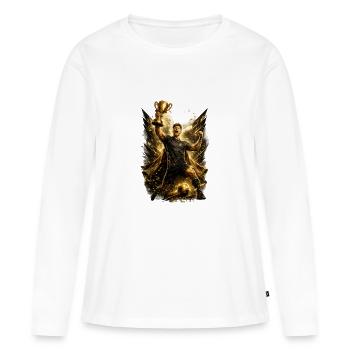 Winner with gold wings - Women's Premium Organic Long Sleeve Shirt - white - Front - Julia (174cm)