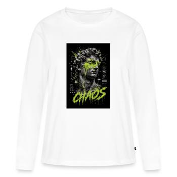 Chaos Graffiti Colossus - T-shirt manches longues Premium bio Femme - blanc - Devant - Julia (174cm)