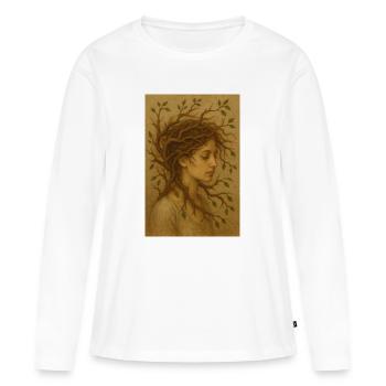 Forest spirit in profile - Women's Premium Organic Long Sleeve Shirt - white - Front - Julia (174cm)
