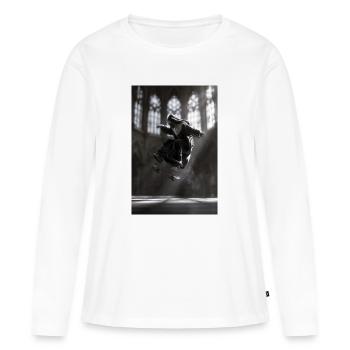 Gothic Cathedral Skater Flight - Women's Premium Organic Long Sleeve Shirt - white - Front - Julia (174cm)