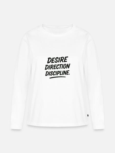 Desire Direction Disziplin - Frauen Premium Bio Langarmshirt - Weiß