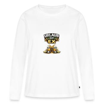 Vacances sur Ex – Beer Joy Splash - T-shirt manches longues Premium bio Femme - blanc - Devant - Julia (174cm)