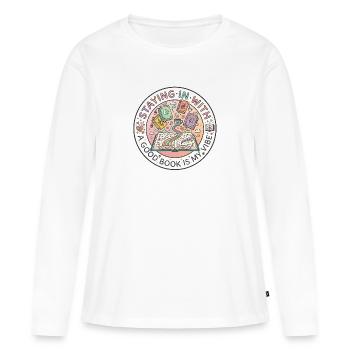 Livres - T-shirt manches longues Premium bio Femme - blanc - Devant - Julia (174cm)