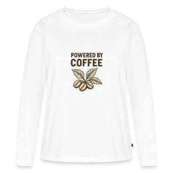 Alimenté par une usine de torréfaction au café - T-shirt manches longues Premium bio Femme - blanc - Devant - Julia (174cm)