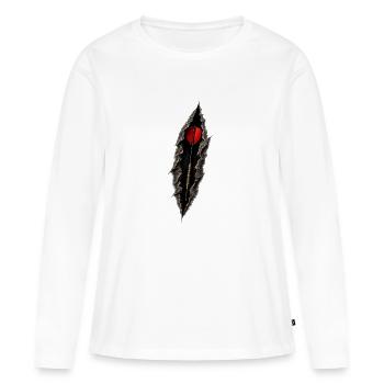 Fléchette dans la faille : Point cible dans l’obscurité - T-shirt manches longues Premium bio Femme - blanc - Devant - Julia (174cm)