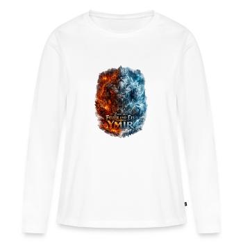 Feuer und Eis Ymír - Frauen Premium Bio Langarmshirt - Weiß - Vorne - Julia (174cm)