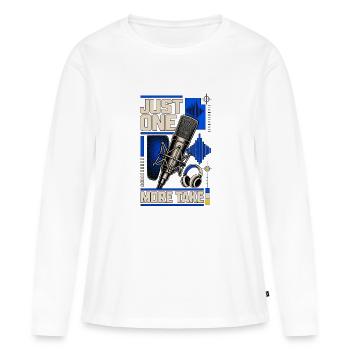 JUST ONE MORE TAKE - T-shirt manches longues Premium bio Femme - blanc - Devant - Julia (174cm)