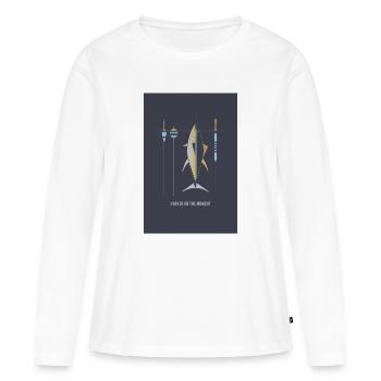 Accros au moment – Poster Angel - T-shirt manches longues Premium bio Femme - blanc - Devant - Julia (174cm)