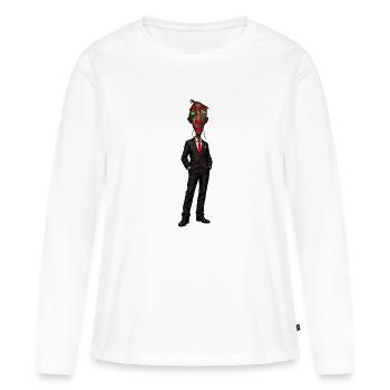 Surreal suit portrait with color mask - Women's Premium Organic Long Sleeve Shirt - white - Front - Julia (174cm)