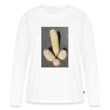 Cactus pastel dans la lumière du désert - T-shirt manches longues Premium bio Femme - blanc - Devant - Julia (174cm)