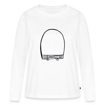 Schwarze Kappe - Frauen Premium Bio Langarmshirt - Weiß - Vorne - Julia (174cm)