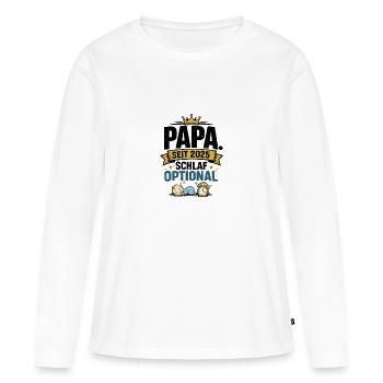 Seit 2025 Optional – Schlafendes Baby - Frauen Premium Bio Langarmshirt - Weiß - Vorne - Julia (174cm)