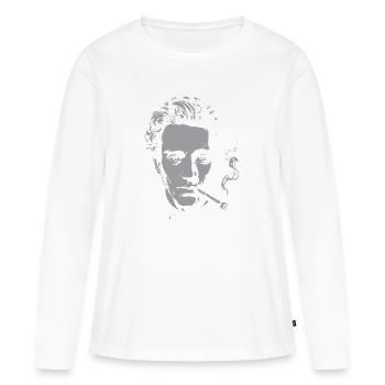 Portrait de Soren Kierkegaard avec un cigare - T-shirt manches longues Premium bio Femme - blanc - Devant - Julia (174cm)