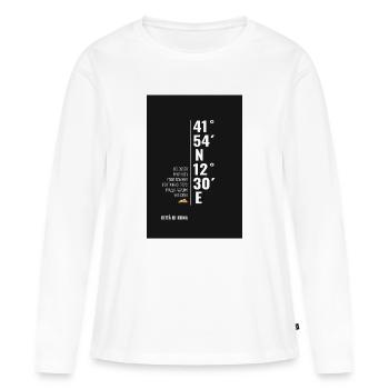 Rom Koordinaten Poster Minimalistisch - Frauen Premium Bio Langarmshirt - Weiß - Vorne - Julia (174cm)