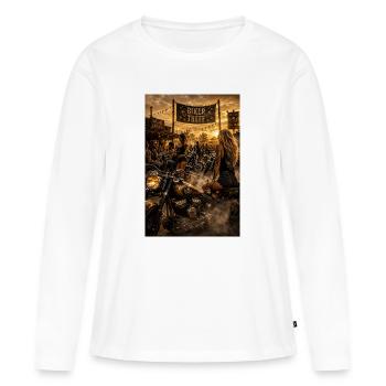 Dames motardes - T-shirt manches longues Premium bio Femme - blanc - Devant - Julia (174cm)