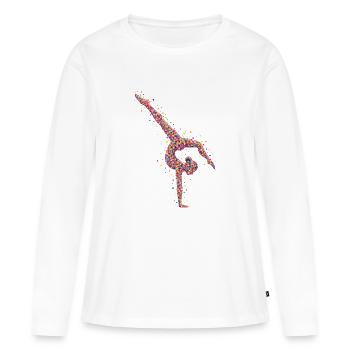 Gymnastique Gymnastique Handstand Marche au sol - T-shirt manches longues Premium bio Femme - blanc - Devant - Julia (174cm)