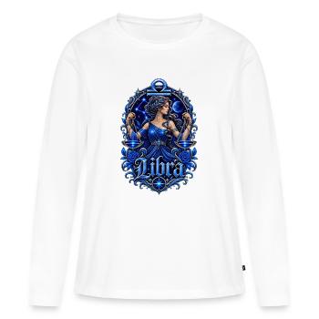 Déesse de la Nuit Balance Bleue - T-shirt manches longues Premium bio Femme - blanc - Devant - Julia (174cm)