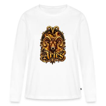 Nébuleuse du bélier d’or du Bélier en Bélier - T-shirt manches longues Premium bio Femme - blanc - Devant - Julia (174cm)