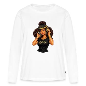 Girly Beats Illustration Hip-Hop - T-shirt manches longues Premium bio Femme - blanc - Devant - Julia (174cm)