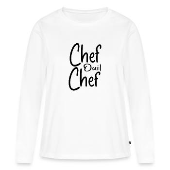 Chef Oui Chef - Humour Chef - T-shirt manches longues Premium bio Femme - blanc - Devant - Julia (174cm)