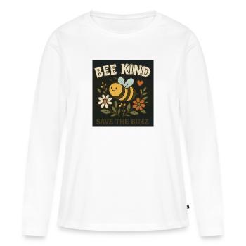 Be Kind - Frauen Premium Bio Langarmshirt - Weiß - Vorne - Julia (174cm)