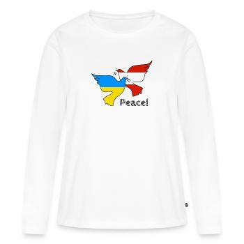 Ukraine - T-shirt manches longues Premium bio Femme - blanc - Devant - Julia (174cm)