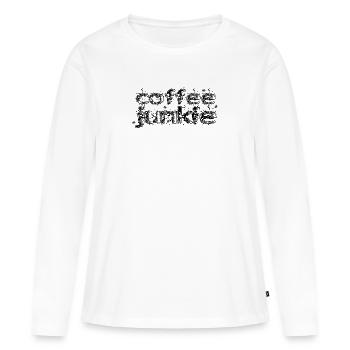 coffee junkie - Frauen Premium Bio Langarmshirt - Weiß - Vorne - Julia (174cm)