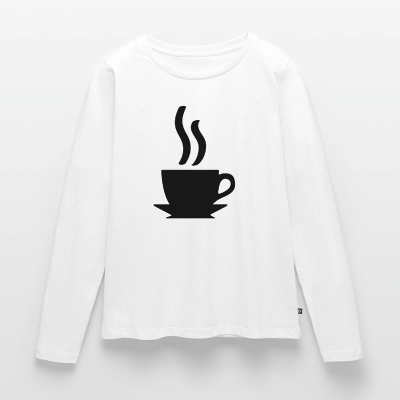 Kaffe oder Tee Frauen Premium Bio Langarmshirt