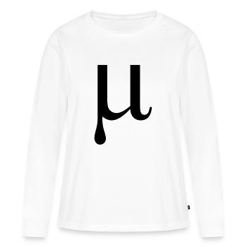 Lettre de l'alphabet grec Mu - T-shirt manches longues Premium bio Femme - blanc - Devant - Julia (174cm)