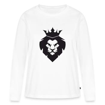 Big lion - T-shirt manches longues Premium bio Femme - blanc - Devant - Julia (174cm)