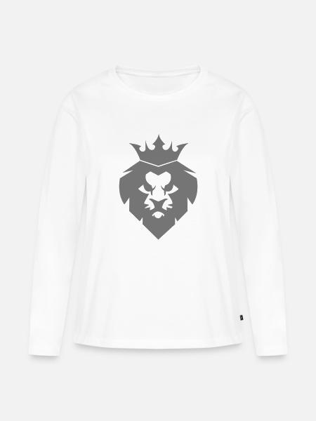 Löwe - Frauen Premium Bio Langarmshirt - Weiß