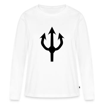 trident devil fork - T-shirt manches longues Premium bio Femme - blanc - Devant - Julia (174cm)