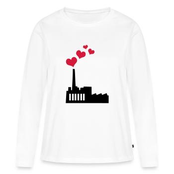 Love producing Plant - T-shirt manches longues Premium bio Femme - blanc - Devant - Julia (174cm)