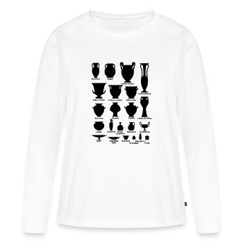 Antike Vasen mit Beschriftung - Frauen Premium Bio Langarmshirt - Weiß - Vorne - Julia (174cm)