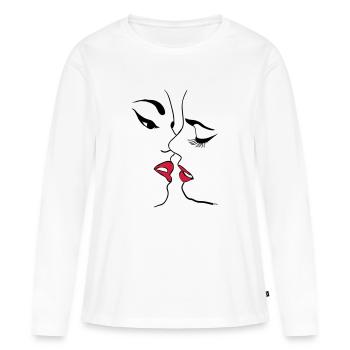 Lesbienne - T-shirt manches longues Premium bio Femme - blanc - Devant - Julia (174cm)