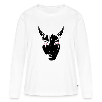 Devil Girl - T-shirt manches longues Premium bio Femme - blanc - Devant - Julia (174cm)