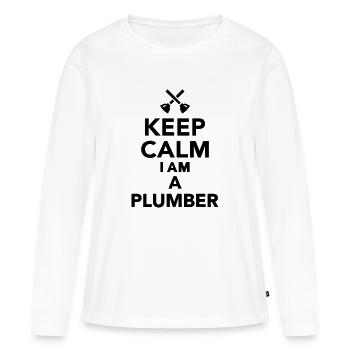 Klempner - Frauen Premium Bio Langarmshirt - Weiß - Vorne - Julia (174cm)